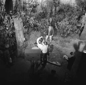 Prints of William Russell (Ian) seen here during a fight scene being filmed at the BBC Ealing studios for the Dr Who story called The Crusade. 16th February 1965 1200to1299 Prints: William Russell in BBC Ealing Studios Print, 16th February 1965