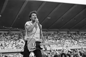 Prints of Bruce Springsteen performs at St James Park, Newcastle, United Kingdom. The concert is billed as Bruce Springsteen and the E Street Band Northern Ireland Prints: Bruce Springsteen and the E Street Band at St James Park Print