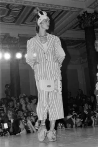 London Fashion Week History Prints: Vivienne Westwood and Malcolm Malcolm Mclaren host their first catwalk show