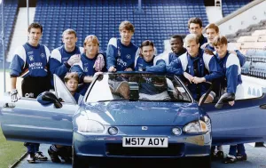 Rangers Team Try Out Honda at 1994 Launch Print