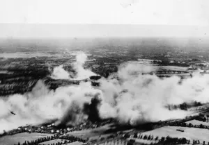RAF Fighter Command Prints: Bostons of RAF Fighter Command attack the naval stores depot at Rennes
