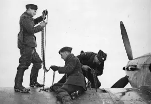 Battle Of Britain Prints: Print of a Hurricane Fighter Reloading