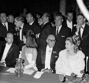 Prints of Jacqueline Kennedy and Princess Grace of Monaco attend a debutante ball in Seville, Spain. 15th April 1966 Monaco Prints: Jacqueline Kennedy and Princess Grace at Seville Debutante Ball Print