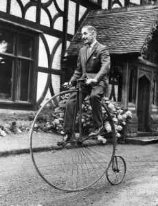 1500to1599 Prints: Mr Frederick Witts with penny farthing bicycle print