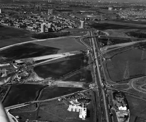 1500to1599 Prints: Aerial View of M57 Motorway Print, 12th April 1973