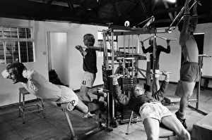 Mitcham training ground, Surrey. Chelsea players working out on the new weight-training Mitcham training ground, Surrey. Chelsea players working out on the new weight-training