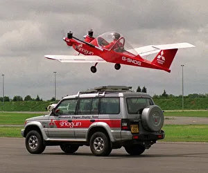 The Mitsubishi flying Shogun display team, in which a twin Cri Cri powered by motor mower The Mitsubishi flying Shogun display team, in which a twin Cri Cri powered by motor mower