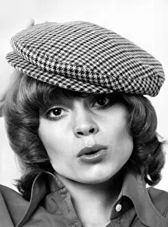 Images Dated 15th May 1973: Model Amanda tries a cloth cap. May 1973 P007870
