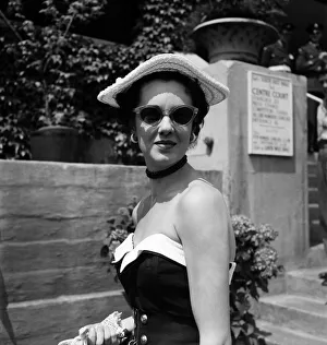 Model Angela Lane seen here at Wimbledon. June 1952 C3259 Model Angela Lane seen here at Wimbledon. June 1952 C3259
