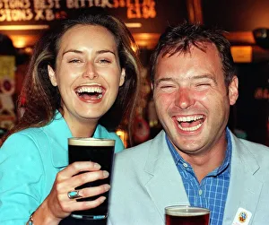 MODEL EILEEN CATTERSON AND TV PRESENTER JOHN LESLIE HAVING SOME FUN AT THE LAUNCH OF MODEL EILEEN CATTERSON AND TV PRESENTER JOHN LESLIE HAVING SOME FUN AT THE LAUNCH OF