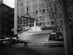 Model of the Holland - America Line ship SS Rotterdam, the worlds largest model boat seen Model of the Holland - America Line ship SS Rotterdam, the worlds largest model boat seen
