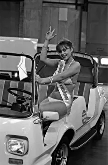 Images Dated 13th March 1978: Model Joanne Latham sitting in an electric car. 13th March 1978