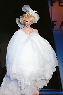 Images Dated 30th April 1993: Model Sara Stockbridge pictured on the catwalk during Vivienne Westwood fashion show at
