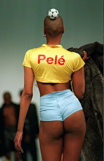 A model wearing Brazilian football inspired design at the BHS Fashion Show June A model wearing Brazilian football inspired design at the BHS Fashion Show June