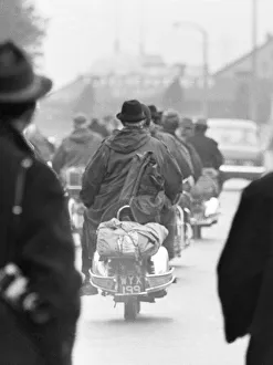 00573 Gallery: Mods on their scooters seen here leaving Clacton at the end of the bank holiday weekend