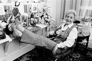 Mollie Sugden relaxing in her dressing room. 17th August 1980 Mollie Sugden relaxing in her dressing room. 17th August 1980