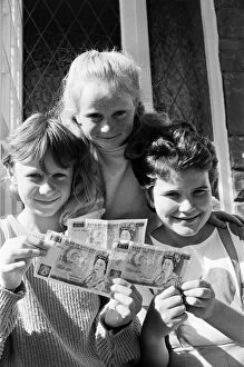 Images Dated 1st September 1986: Money raising at Meltham... These three youngsters from the village have raised £