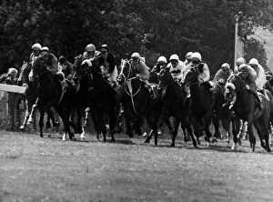 Images Dated 6th June 1973: Morston with jockey Eddie Hide leads and goes on to win the Derby at Epsom - June 1973