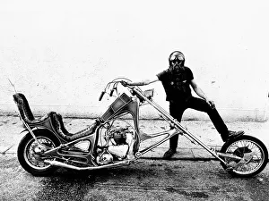 Motor Cycles Misc 12 foot motor bike and owner, 9th September 1983 Motor Cycles Misc 12 foot motor bike and owner, 9th September 1983