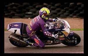 Images Dated 12th August 1998: Motorcycle Racing August 1998 cyclist in purple Boost sponsored suit