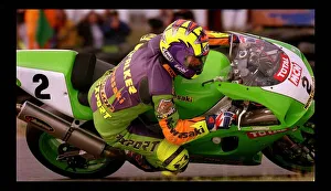 Motorcycle Racing August 1998 green bike Kawasaki sponsor Motorcycle Racing August 1998 green bike Kawasaki sponsor