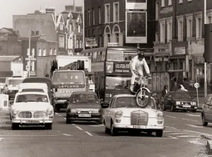 Motorcyclist Stephen Bach found a novel way of beating traffic jams Motorcyclist Stephen Bach found a novel way of beating traffic jams