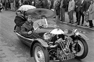 Images Dated 8th June 1971: Motorsport: Action: I. O. M. TT Racing: Vintage Bikes and 3 Wheeler Cars on Display