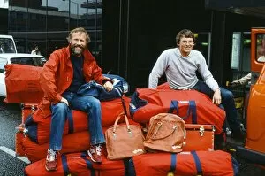Images Dated 20th May 1984: Mountaineers Chris Bonington and Alan Rouse leaving LAP for a Himalayan expedition