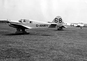 00093 Gallery: Mr. A Barker arrives at Baginton Aerodrome, Coventry, today in his Percival Proctor 3 to