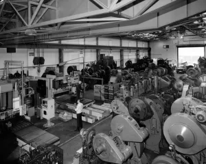 Images Dated 18th December 1984: Mr Chris Cluley at work in the new warehouse of Parkes Machine Tools Ltd in Wyrley Road