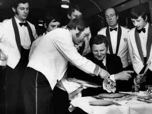 Images Dated 24th November 1970: Mr. J. G. Rennie, the assistant training officer, is served with a meal by trainee waiter
