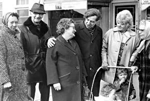 Images Dated 1st February 1974: Mr. Ron Lewis campaigning in the streets during the elections in 1974