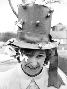 Mrs. Betty Wyatt with her Easter bonnet in 1976 Mrs. Betty Wyatt with her Easter bonnet in 1976