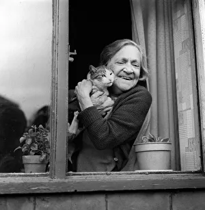 Mrs Eliza Mooney and her cat prudence May 1971 Thieves broke into Mrs Mooney' Mrs Eliza Mooney and her cat prudence May 1971 Thieves broke into Mrs Mooney'