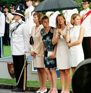 Images Dated 30th June 1997: Mrs Patten and daughters at Government house June 1997 As Governor Chris Patten leaves