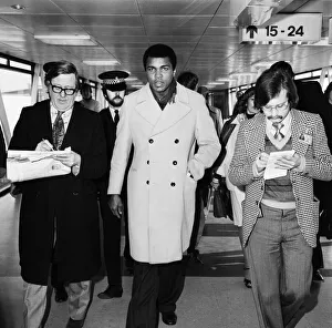Muhammad Ali arrived today at Heathrow Airport from Amsterdam to publicise his new book Muhammad Ali arrived today at Heathrow Airport from Amsterdam to publicise his new book