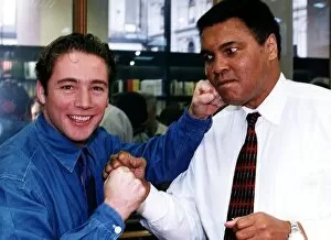 Ally McCoist Collection: Muhammad Ali ex world champion boxer with Ally McCoist from Rangers Football Club