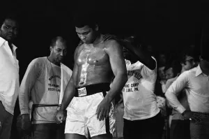 Muhammad Ali getting rubbed down ahead of his upcoming fight with Richard Dunn Muhammad Ali getting rubbed down ahead of his upcoming fight with Richard Dunn