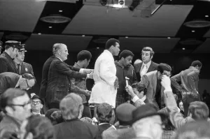 Muhammad Ali having a pre-fight medical ahead of his clash with Smoking Joe Frazier to be Muhammad Ali having a pre-fight medical ahead of his clash with Smoking Joe Frazier to be