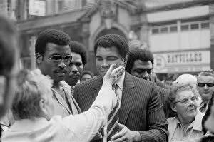 Muhammad Ali meeting supporters on his visit to Birmingham. 9th August 1983