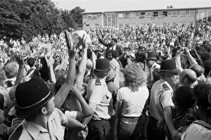 Muhammad Ali mobbed by fans in Dudley, Birmingham. 11th August 1983