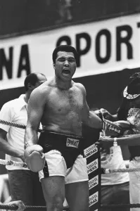 Muhammad Ali seen here during a training sessions in his run up to his title fight Muhammad Ali seen here during a training sessions in his run up to his title fight