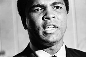 Portrait Posed Gallery: Muhammad Ali at a supermarket in Stretford to promoting the drink Ovaltine