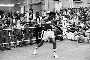 Muhammad Ali in training ahead of his world heavyweight title comeback fight against WBC Muhammad Ali in training ahead of his world heavyweight title comeback fight against WBC