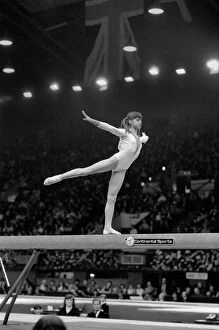 Nadia Comaneci competiting in 'Champions All' Gymnastics Competition