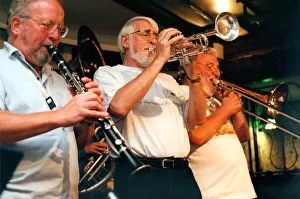 Neil Benson with Mike Durham's jazz band the West Jesmond Rhythm Kings in action Neil Benson with Mike Durham's jazz band the West Jesmond Rhythm Kings in action