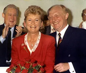 Neil Kinnock MP former leader of the Labour Party with Glenys Kinnock at a conference Neil Kinnock MP former leader of the Labour Party with Glenys Kinnock at a conference