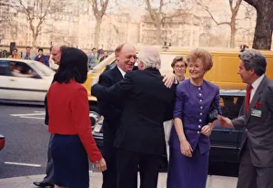 01478 Gallery: Neil Kinnock and wife Glenys meet Richard Attenborough at Labour party rally - April 1992