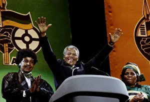Nelson Mandela ANC President of South Africa at Wembley with his wife Winnie African Nelson Mandela ANC President of South Africa at Wembley with his wife Winnie African