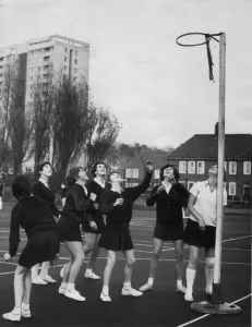 A netball lesson at Heaton school 01/6/1975 circa A netball lesson at Heaton school 01/6/1975 circa